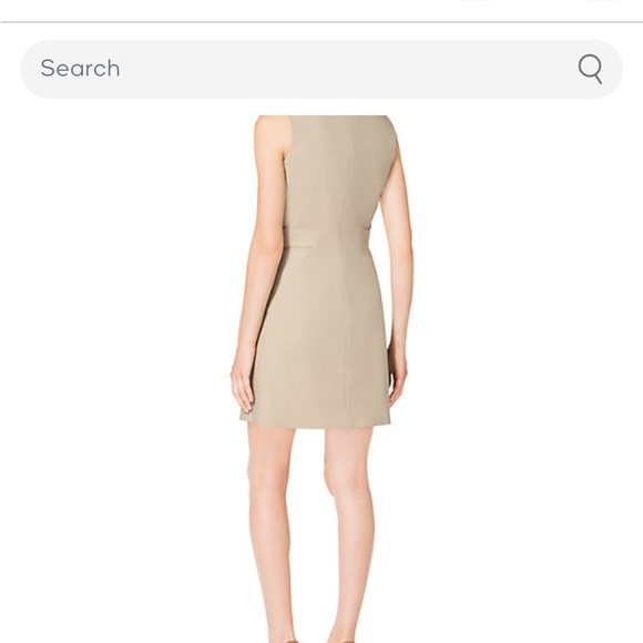 EUC - Michael Kors Tan Sleeveless Snap Front Stretch Cotton Dress - Picture 2 of 10